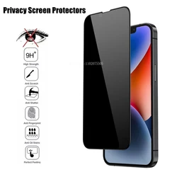 Black Privacy Screen Protector For iPhone 12 13 14 15 Pro XS MAX XR Anti-spy Tempered Glass For iPhone 7 8 Plus SE2020