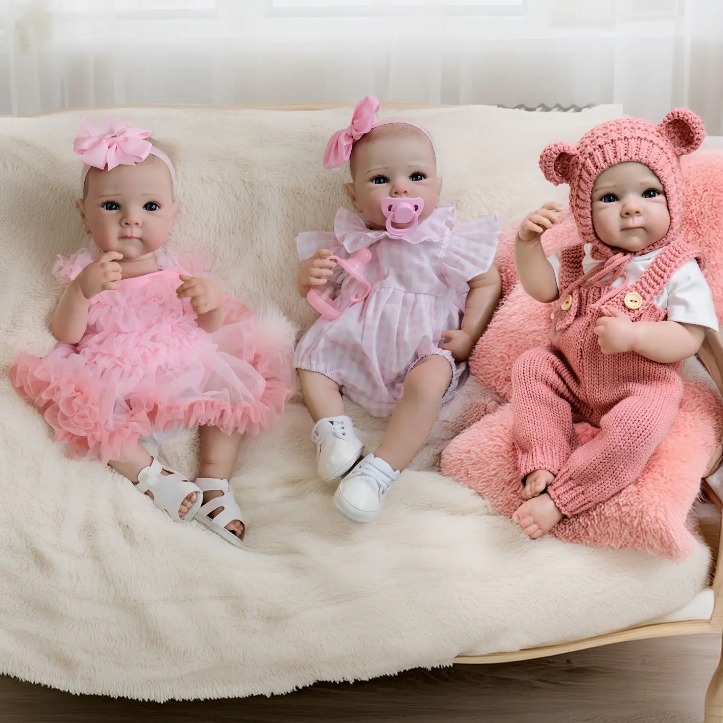 

NPK 18inch Bettie Reborn Baby Doll - Newborn Lifelike Soft Touch Cuddly 3D Skin Painted Hand Drawn Hair Collectible Toy