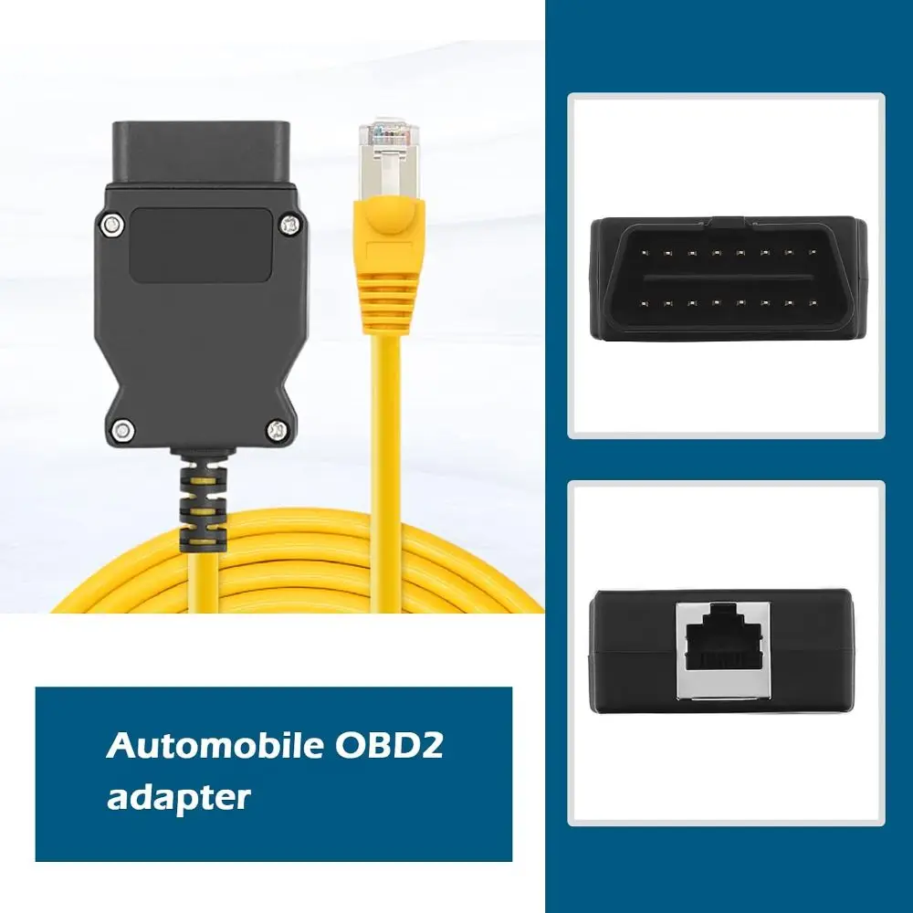 Durable 16Pin OBD2 Adapter Plug Style Ethernet to OBD2 ENET Ethernet Adapter Car Coding Interface for BMW Car