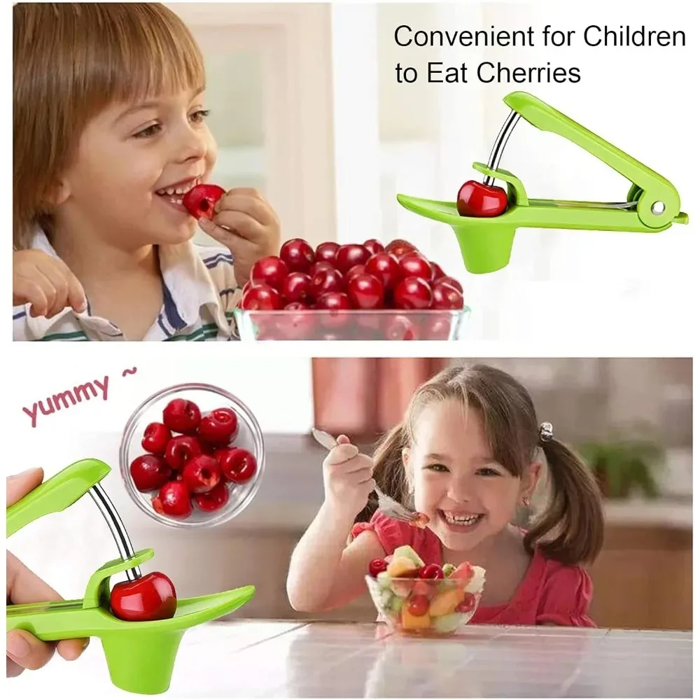 Cherry Pitter Tool, Heavy-Duty Cherry Seed Core Remover, Cherry Pitter Remover Tool with Space-Saving Lock Design