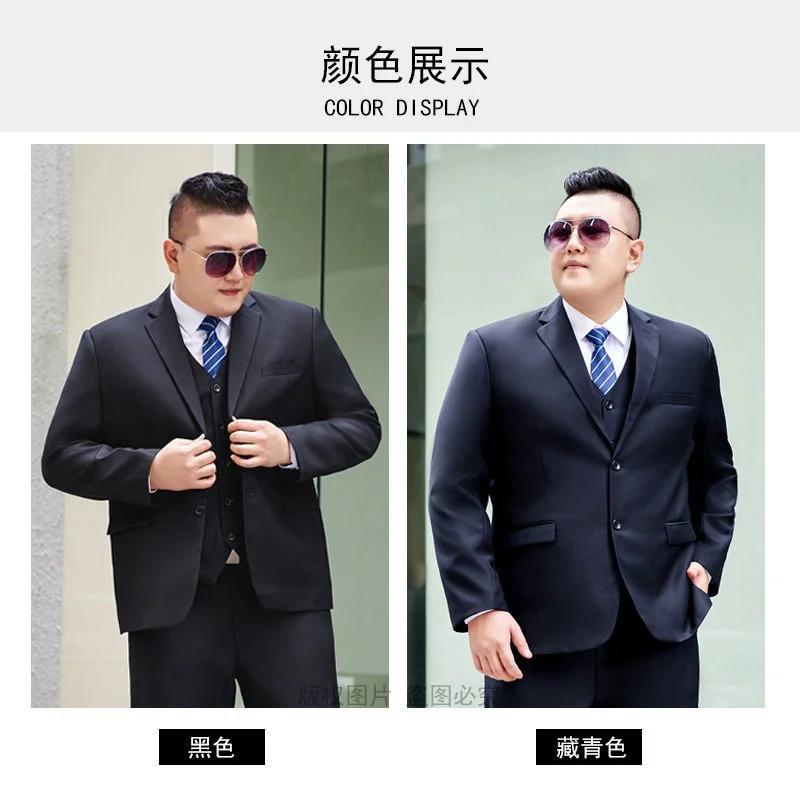 9XL Jacket Vest Pants 3 Pieces Suit Fat Plus Size Men\'s Latest Coat Pant Designs Business Set Wedding Dress Blazers Interview