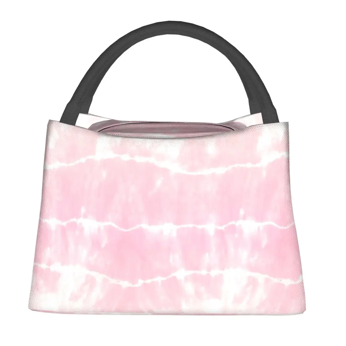 Peachy Pink Boho Tie Dye Lunch Bags Insulated Bento Box Lunch Tote Picnic Bags Cooler Thermal Bag for Woman Girl Travel