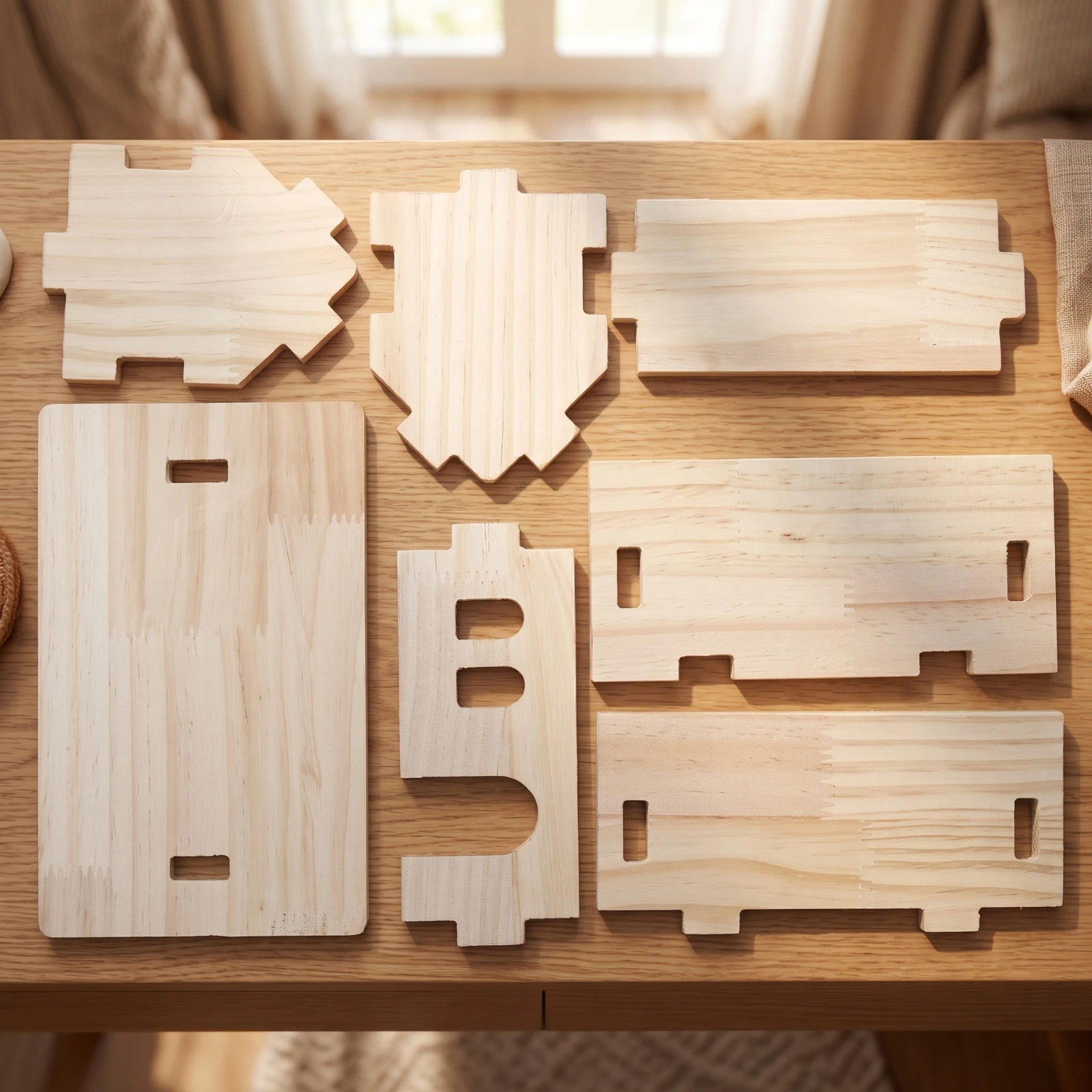 Wooden House Model Unfinished DIY Wooden House Puzzle Pitched-Roof Wood Miniature for Hobbyists, Woodworking Practice, Classroom