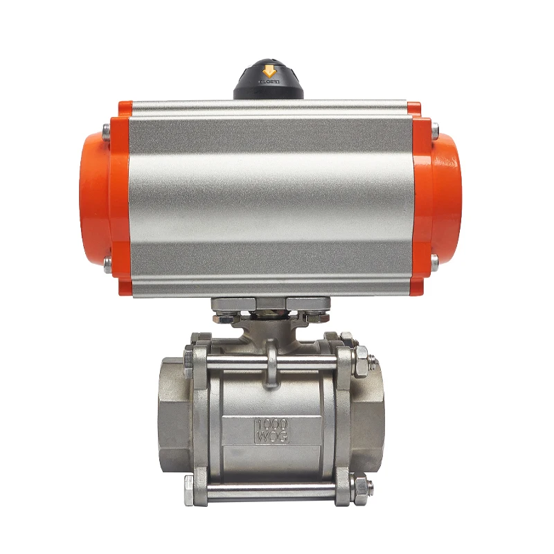 

2" Three piece High Platform Pneumatic Ball Valve 304 Stainless steel Q611F-16P Double Acting Cylinder