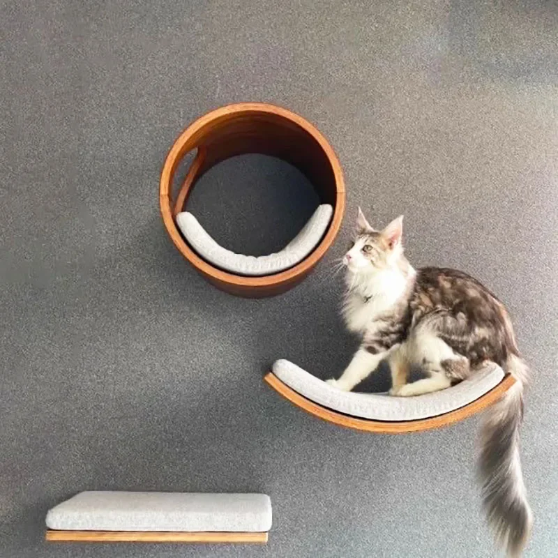 Rascador para gatos con plataforma salto, puente paso y cama acogedora - imagen 4