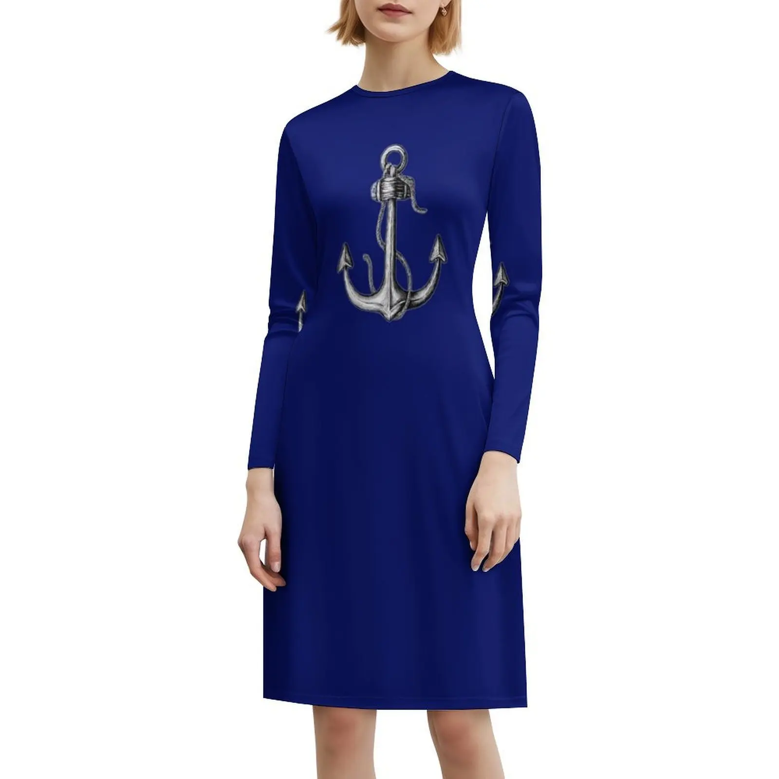 فستان "المراسي Aweigh" بفتحة عنق على شكل قلب فستان صيفي أنيق للحفلات للنساء جزء تزيين المنزل على شاطئ البحر والمحيط