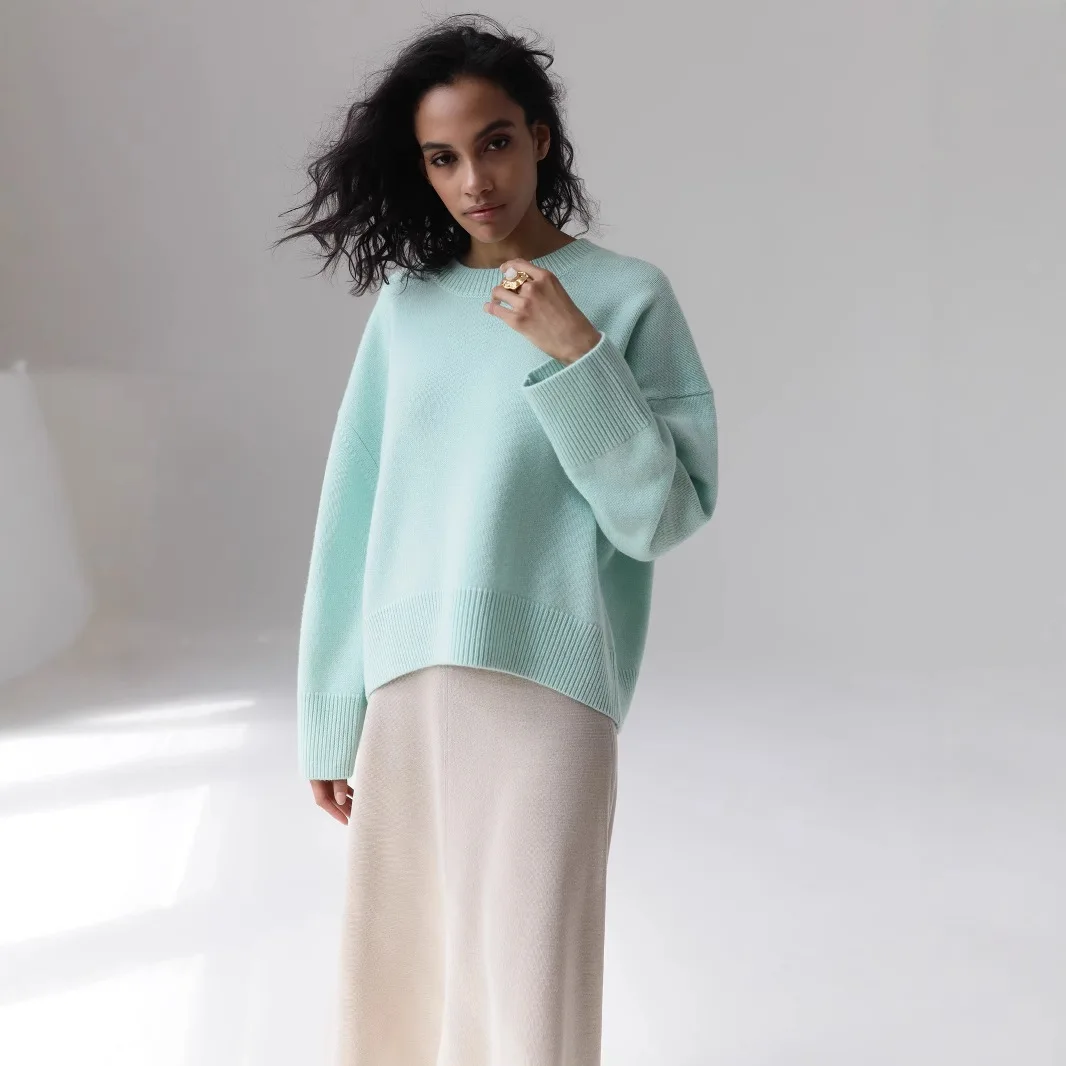 

2025 Autumn Women Sweater Oversized Elegant Thick Pullover O-neck Knitted Winter Warm Female Jumper Long Sleeve Sweaters