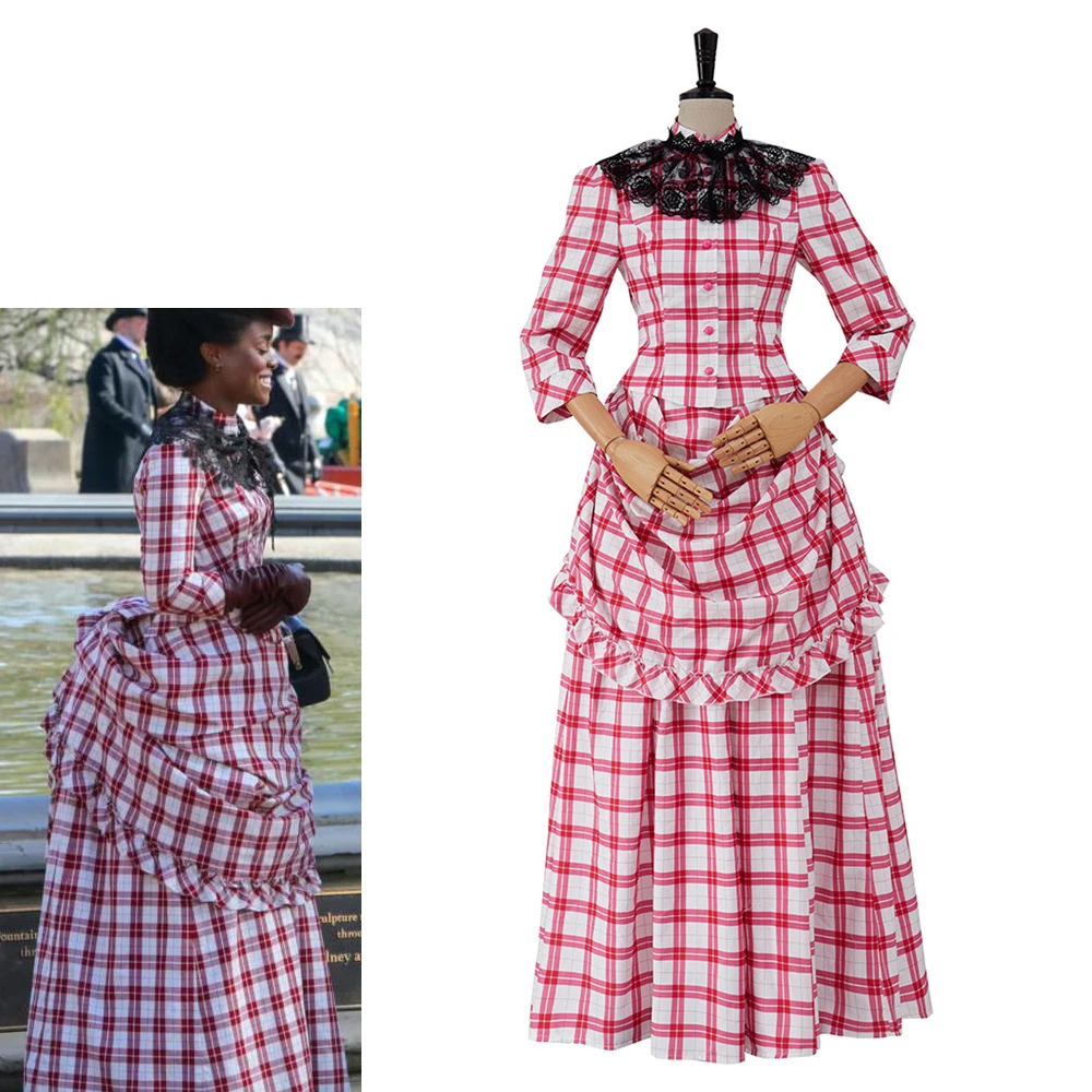 TV Series Peggy Scott Cosplay Costume Medieval Victorian Plaid Long Skirt Suits Tea Party Ball Gown Stage Performance Dress