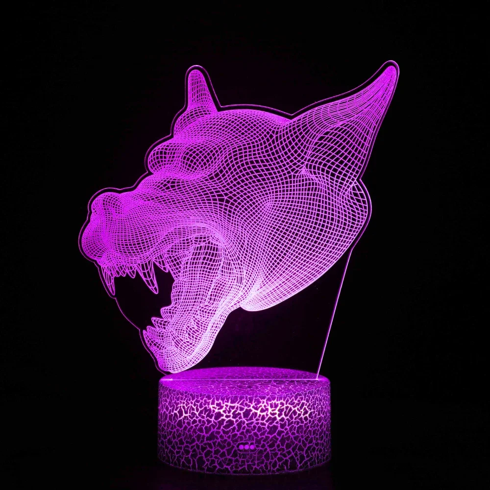 Nighdn Wolf Night Light for Kids Acrylic LED 3D Illusion Lamp 7 Color Change Christmas Birthday Gift for Boys Room Bedside Lamp