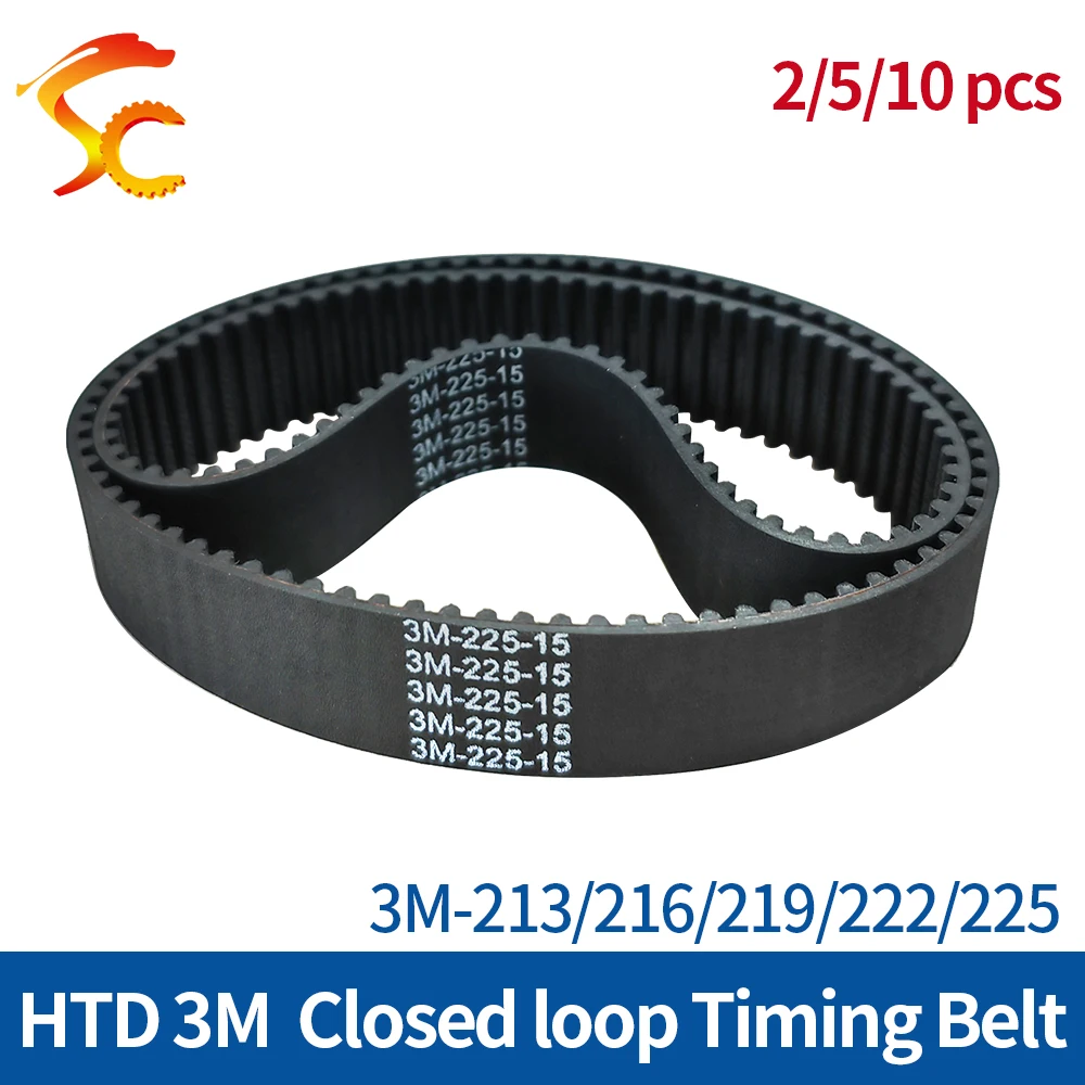 

HTD 3M Timing Belt 3M-213/216/219/222/225 closed loop rubber Drive Belt width 6/10/15mm closed loop Belt For 3D printers