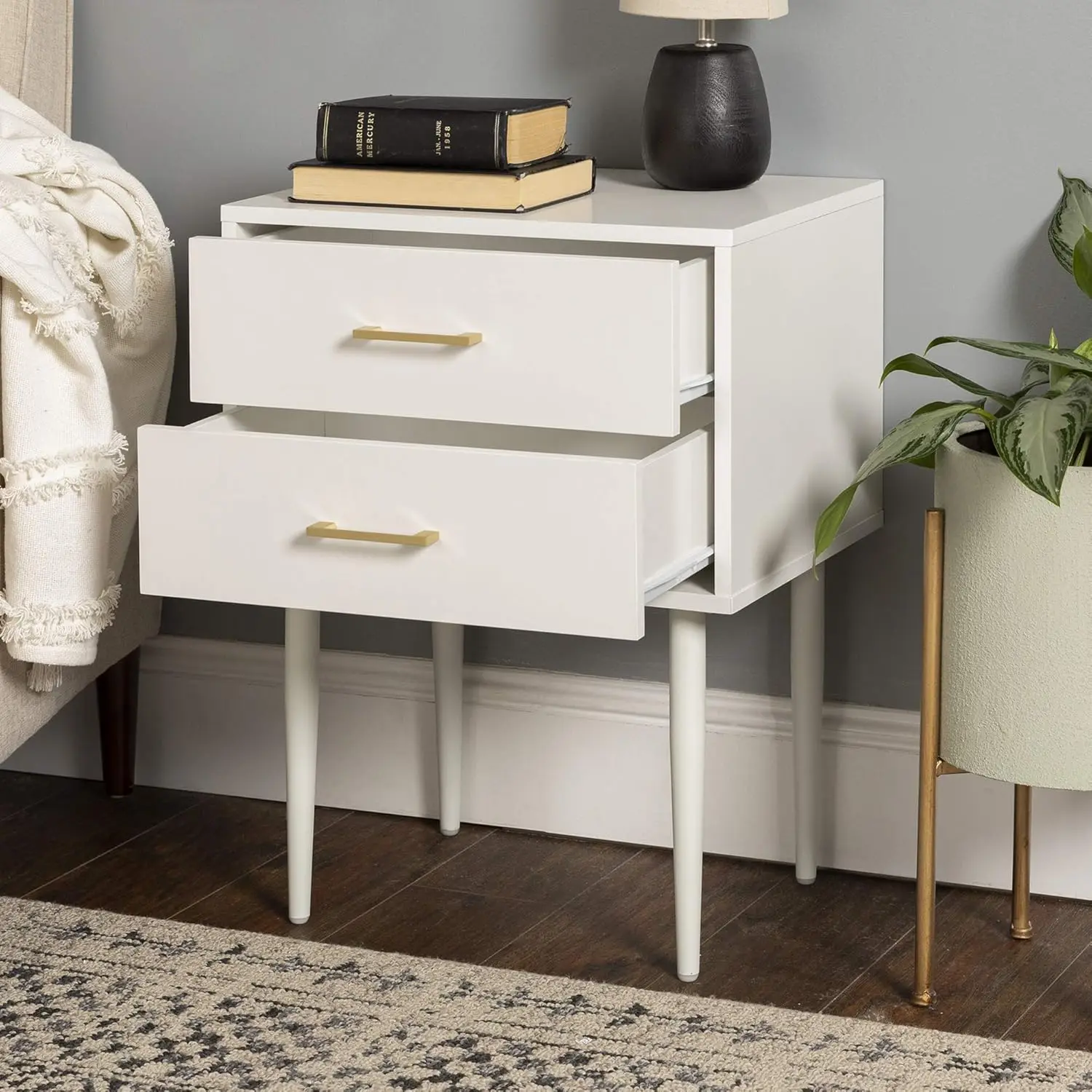 

Nightstands，Olivia Living Room Small End Accent Table, 20 in,End Tables， White