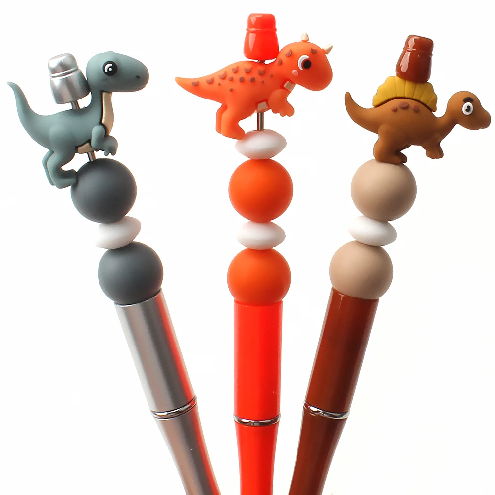 50/10/5pcs 3D Silicone Beads Five Types of Dinosaur Theme Focal Beads for DIY Jewelry Making Creative Crafts Pens Keychains