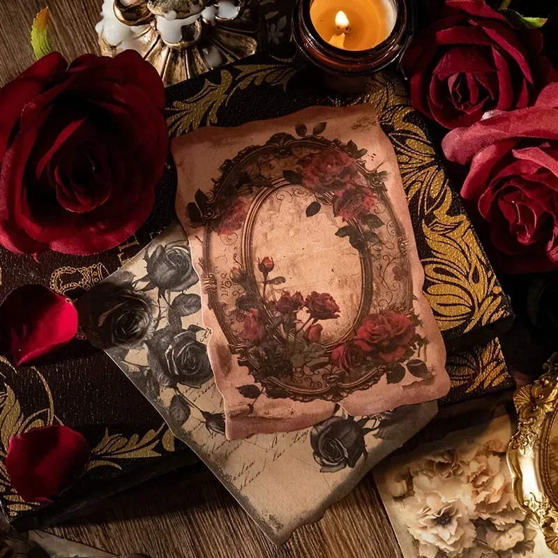 30 Sheets/pack Rose Story Florals Retro Vintage Scrapbooking Journaling Decoupage Paper Background Decorative Craft Paper