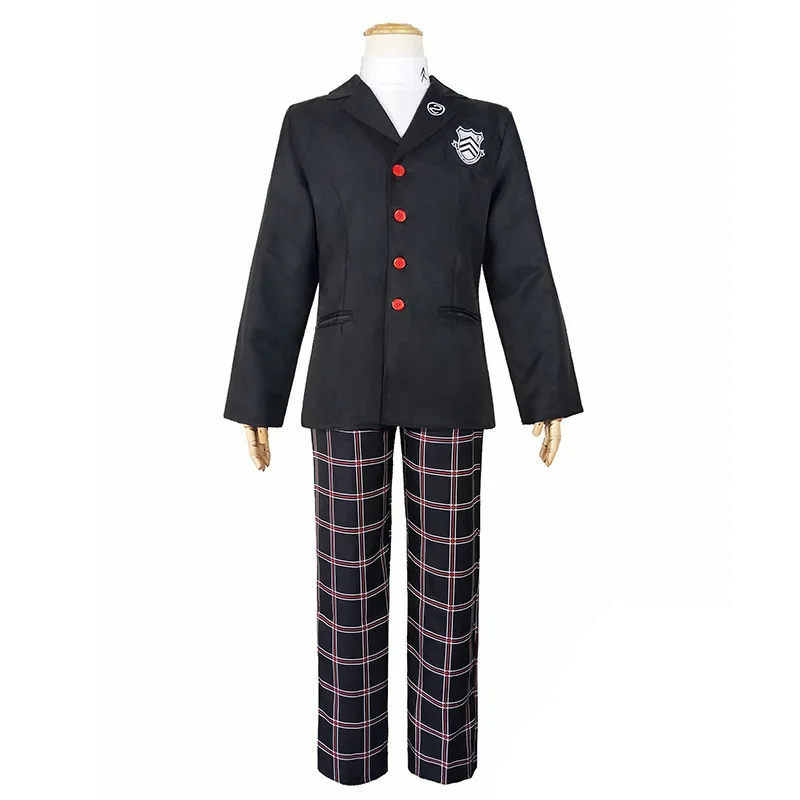 Anime Game Persona 5 P5 Amamiya Ren Kurusu Akira Costume Cosplay uomo cappotto nero camicia pantaloni Halloween gioco di ruolo parrucca tuta intera