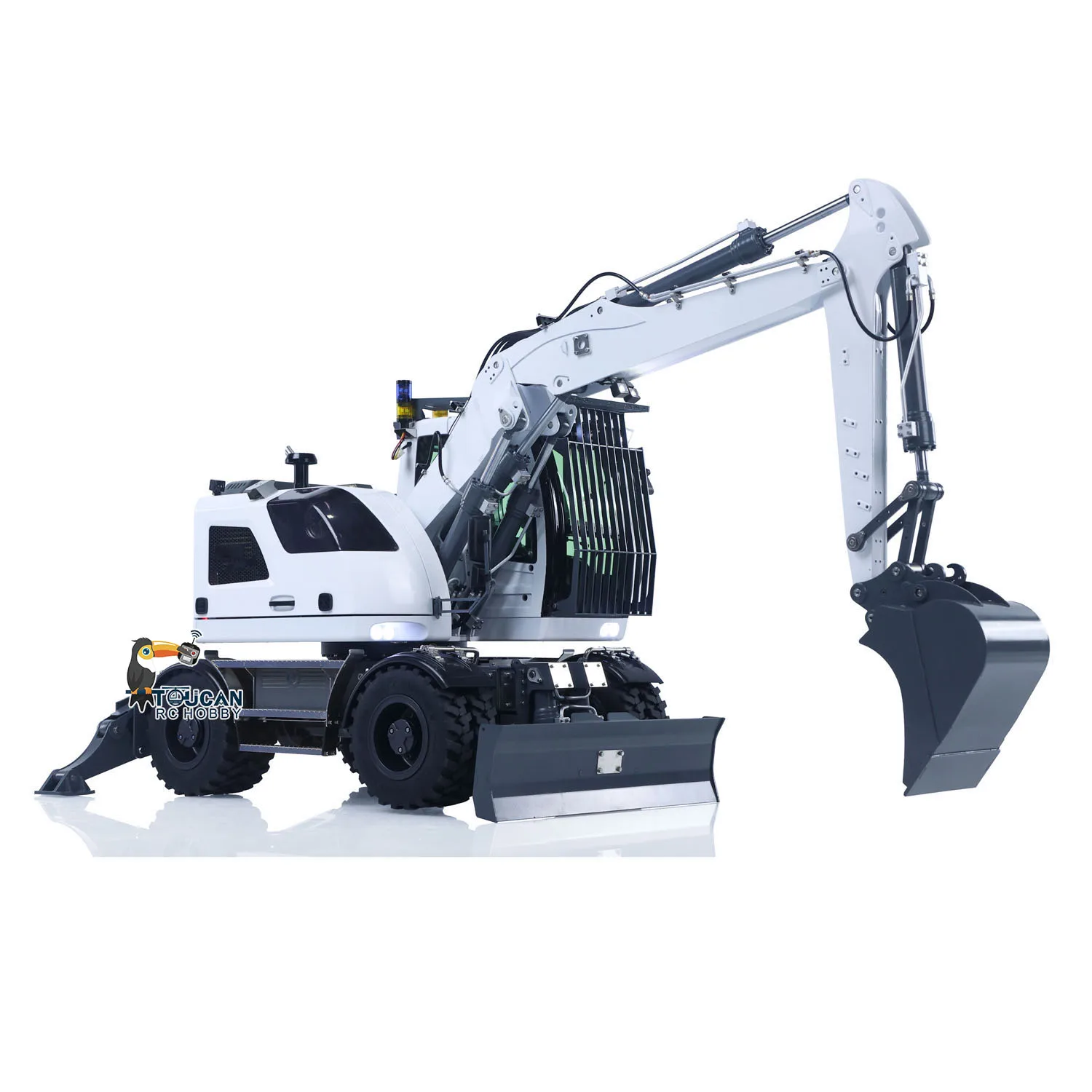 New 1/14 CUT 914 RC Hydraulic Excavator Wheeled Digger Remote Control Metal Machine 8CH Valves Construction Vehicle Truck Cars