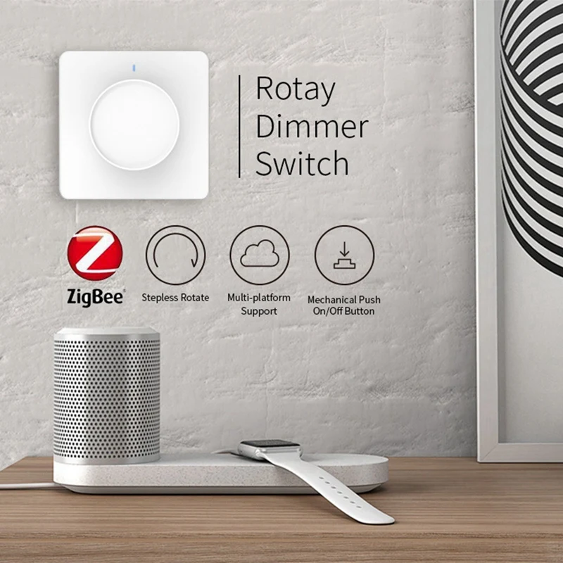 ●Tuya Smart Zigbee Dimmer Light Switch Dimming Panel Wall Smart Switch 220-240V Works with Zigbee