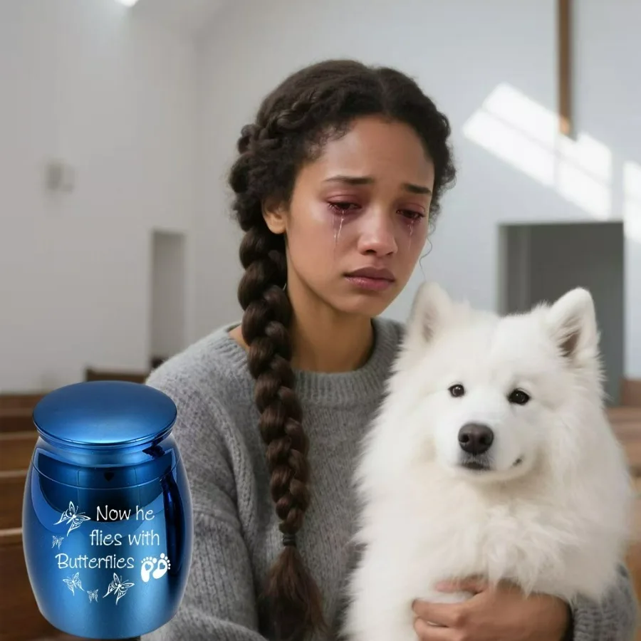 جرة حرق الحيوانات الأليفة التذكارية |   جرة رماد سيراميك مطبوعة بمخالب للكلاب والقطط، ختم محكم الغلق |   تذكار للعرض المنزلي