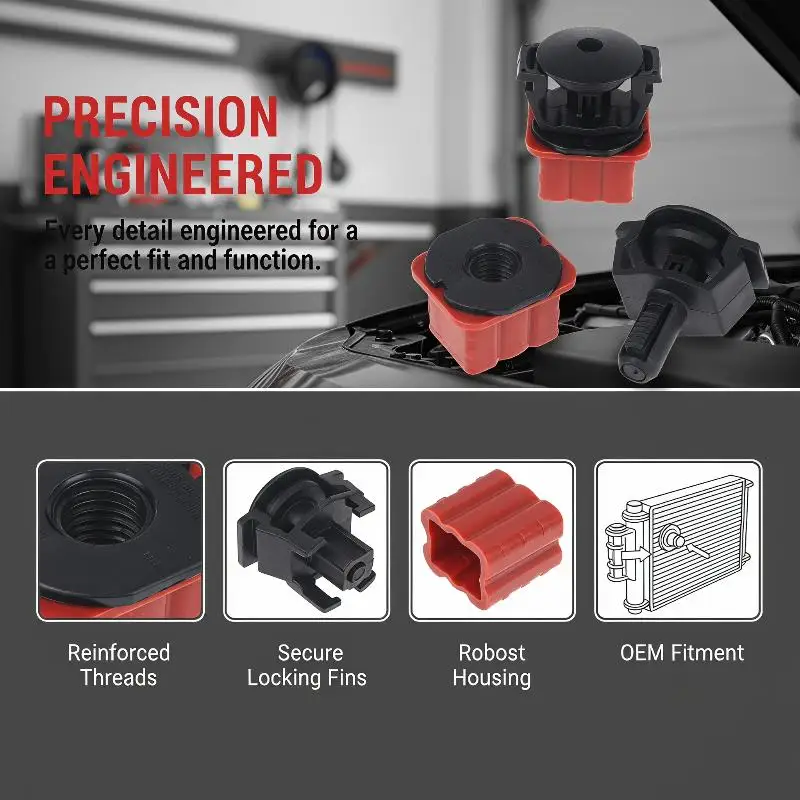 Car Radiator Water Tank Fastener Retainers 1/2/3Pcs OEM Standard Easy Mount for Beginner DIY Auto Repair Users