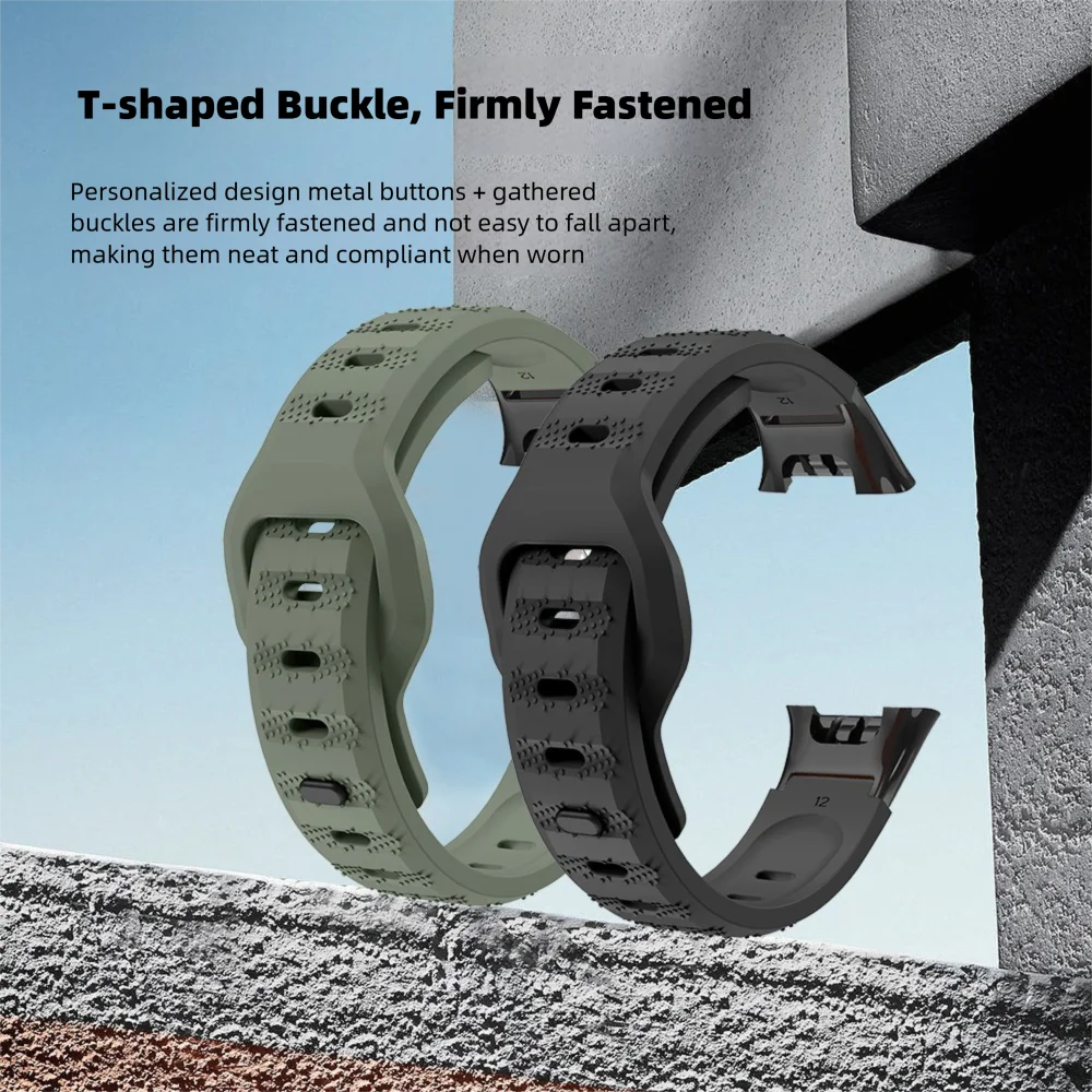 Quick Release Loop Strap For Xiaomi Mi Band 7 Pro Rice Grain Style Waterproof Silicone Replacement Adjustable Smart Watch Band