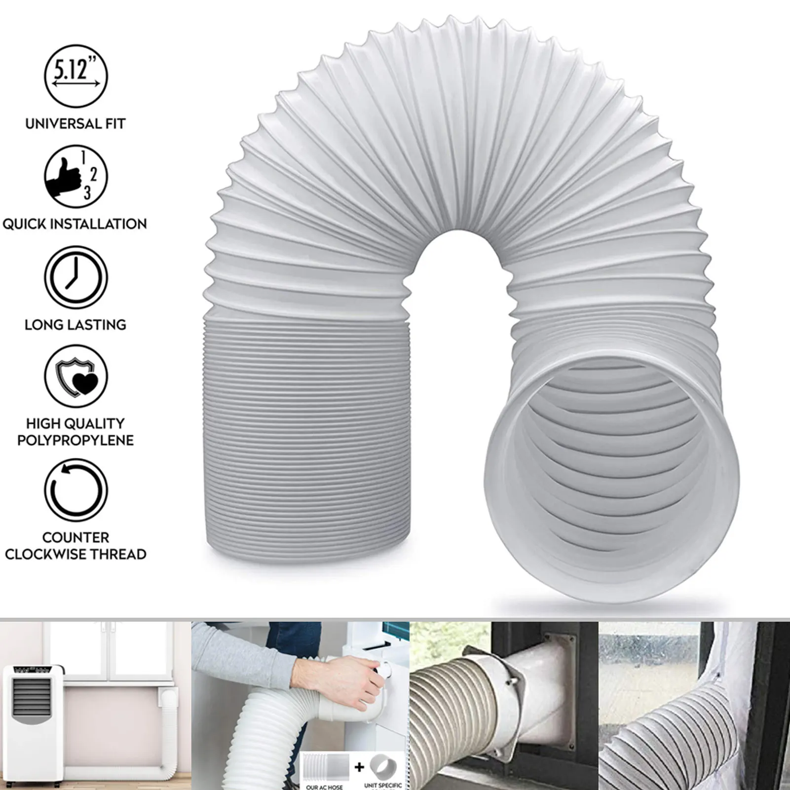 

130/150mm Air Conditioner Vent Hose Dryer Ventilator Pipe Insulated Air Ducting Universal Extension Pipe Telescopic Tube AC Hose