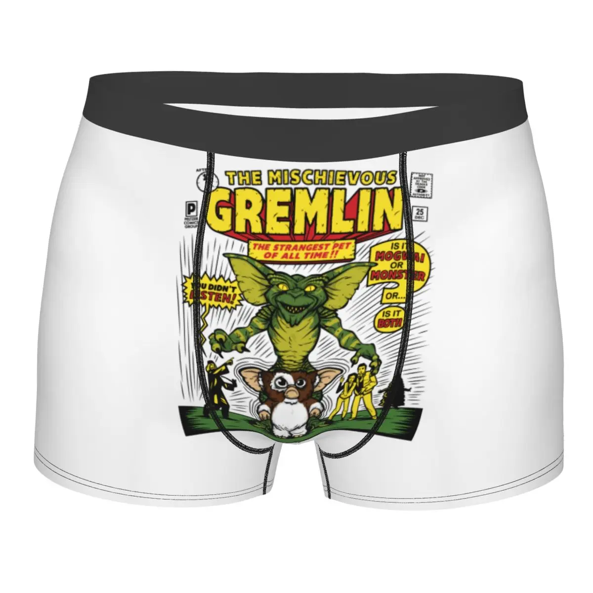 

Забавные боксеры Gremlins на заказ, мужские трусы-боксеры из фильма ужасов 80-х годов Mogwai Monster, ретро, научные фантастики, нижнее белье, модные трусы