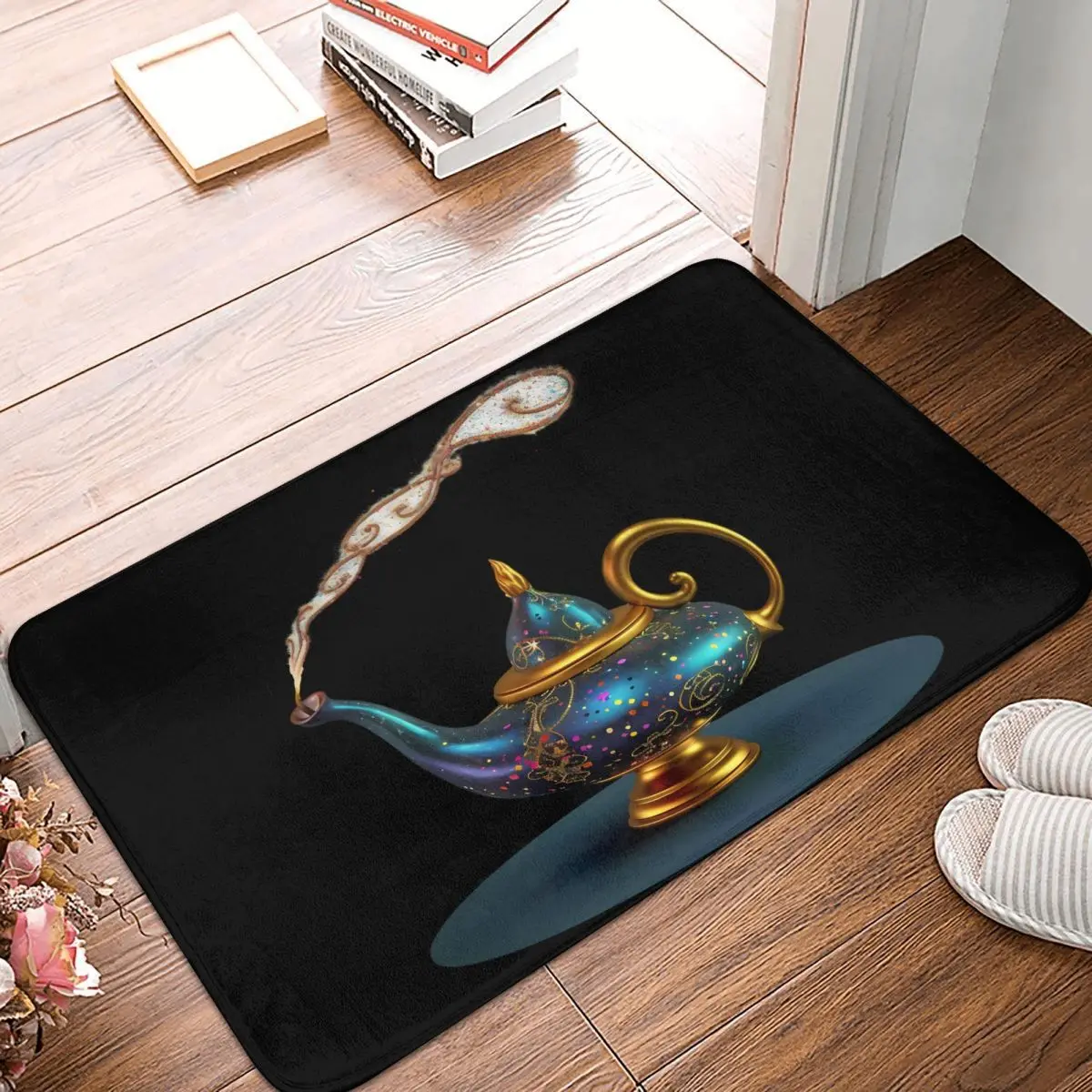 Magic Genie Lamp Front Door Mat Anti-Slip Outdoor Absorbent Doormat Garden Garage Entrance Rug Carpet