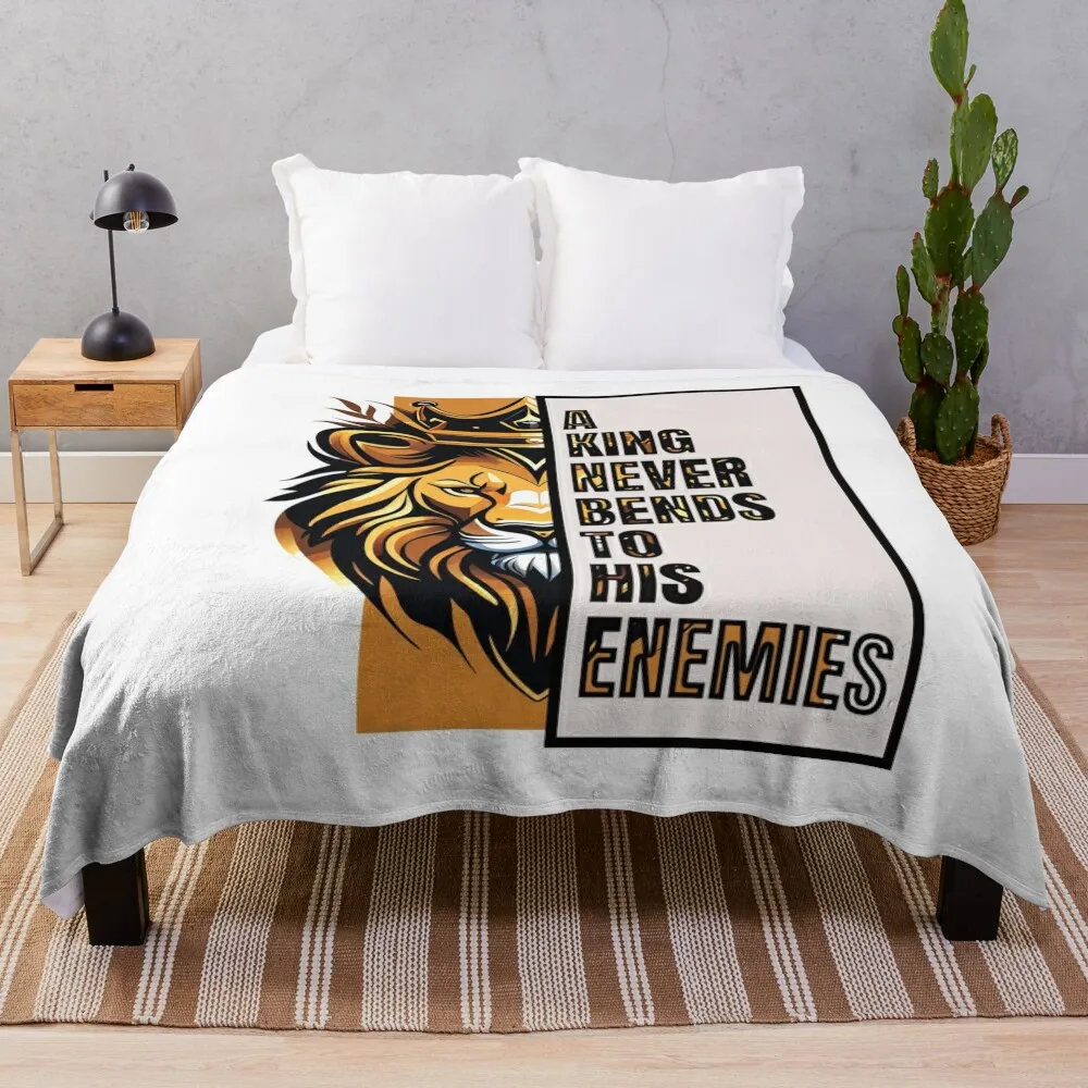 A king never bends to his enemies Throw Blanket Vintage For Sofa Thin Blankets