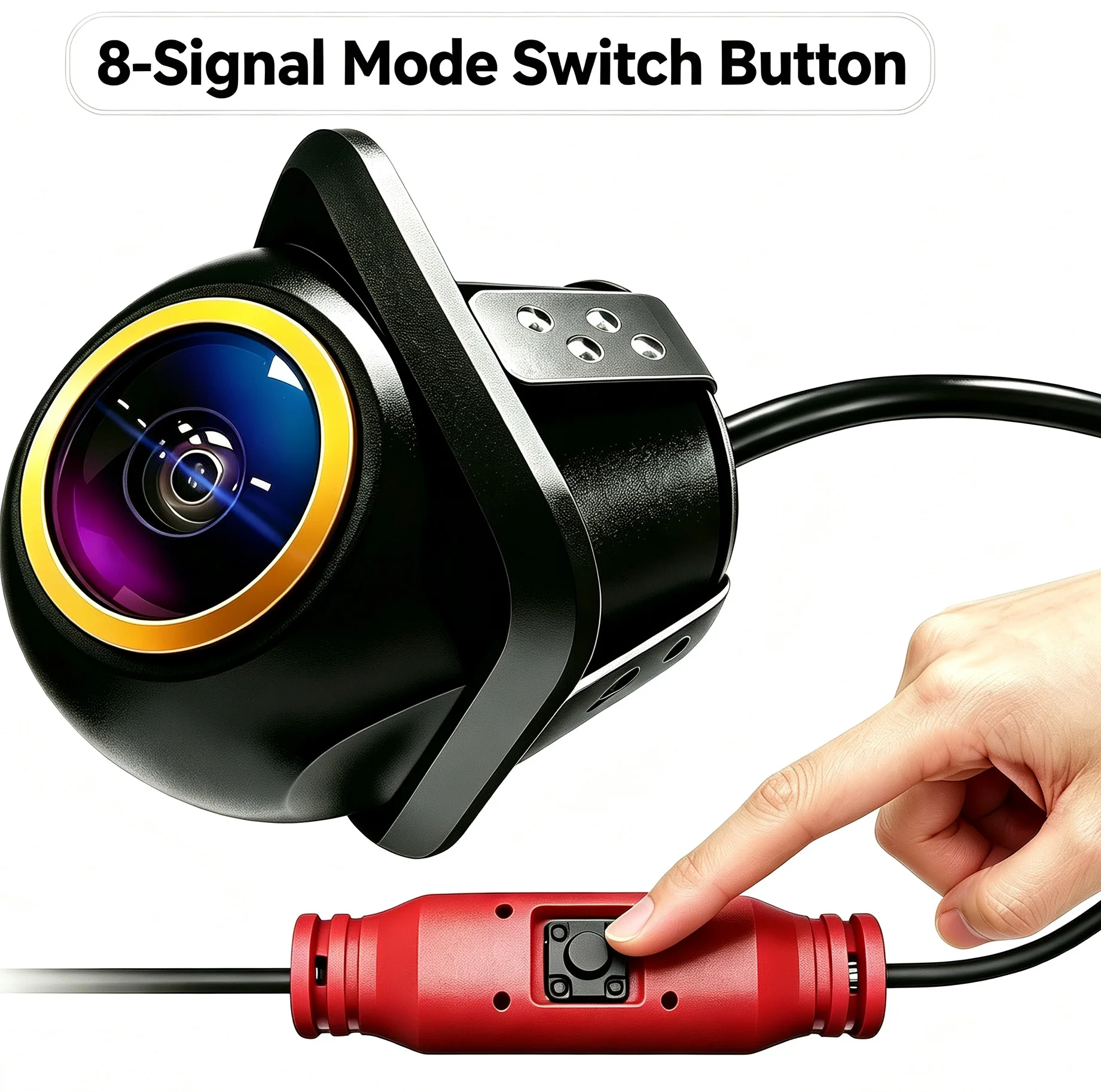 2026 New General Reversing Camera  8 Signal Car Rear View Camera 1080P HD Fisheye Night Vision AHD 170° Wide Angle Backup Camera