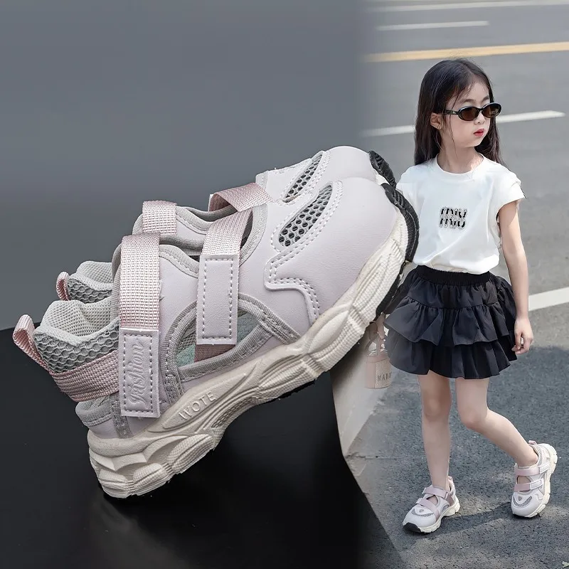Kinder-Sportsandalen Atmungsaktives Mesh Mädchen Prinzessinnen-Freizeitschuhe Weiche Sohle 2026 Brandneue Kinder-Laufschuhe Rutschfest – Detail 3
