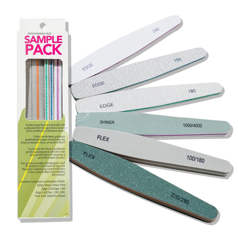 6PCS Sponge Nail File Set Nail Art Buffer Equipment For Nails Supplies Tools Manicure 100/150/180//220/240/280/1000/4000 Grit