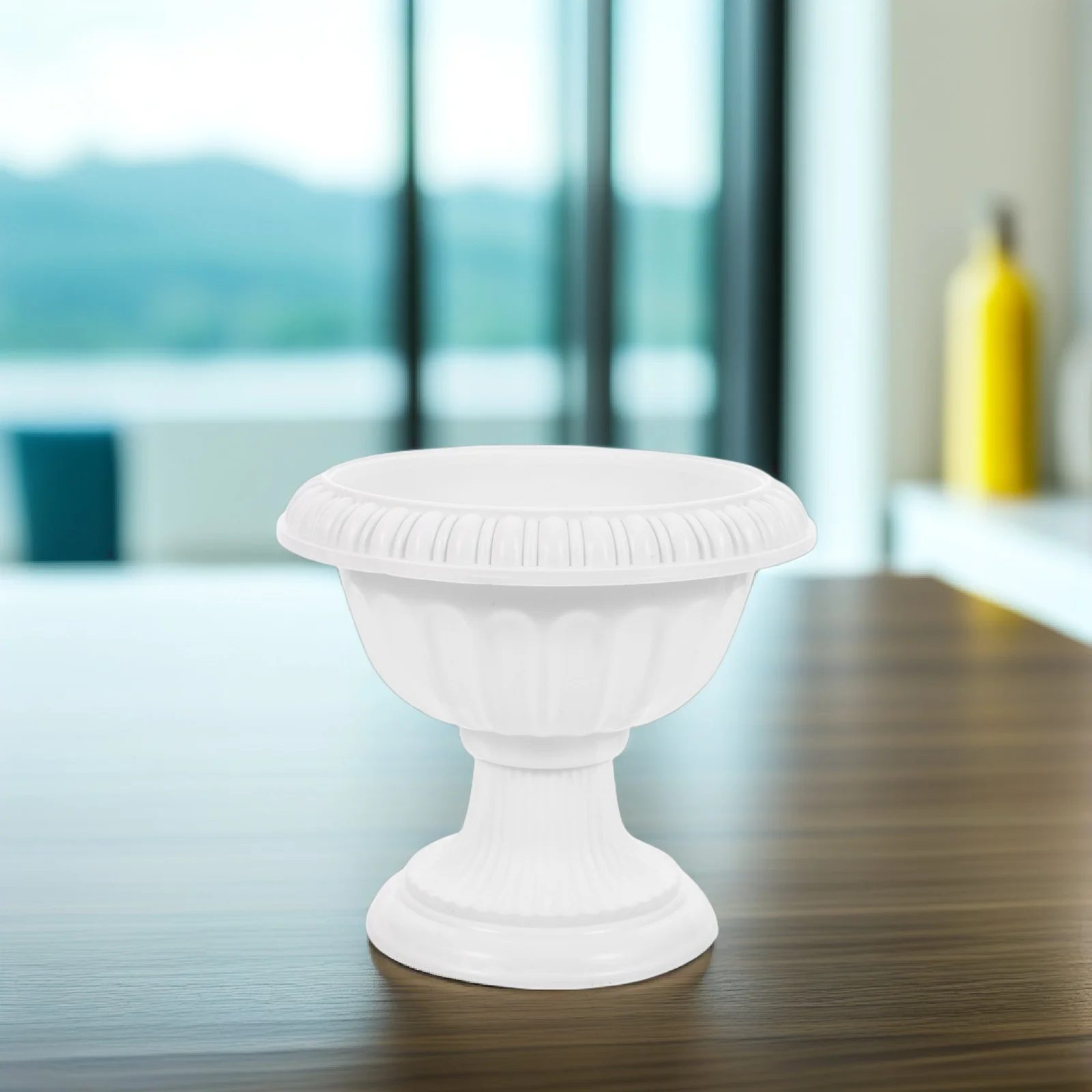 

2pcs European Style Flower Pot Roman Wedding Plastic Planter Waterproof Garden Outdoor White 20cm×17.5cm Front Porch Door