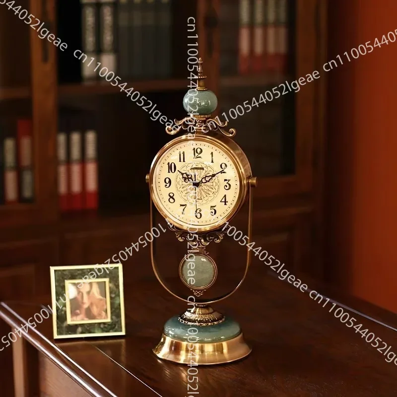 Table Swing Table Type Light Luxury Table Clock Living Room Modern Simple Clock Decoration Vintage Quartz Clock