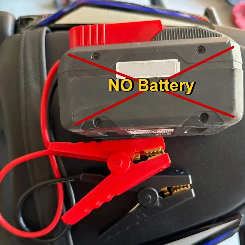 Portable Jump Starter Cables Adapter for Milwaukee 18V Li-ion Battery with Jumper Clips for Car Jump Starting