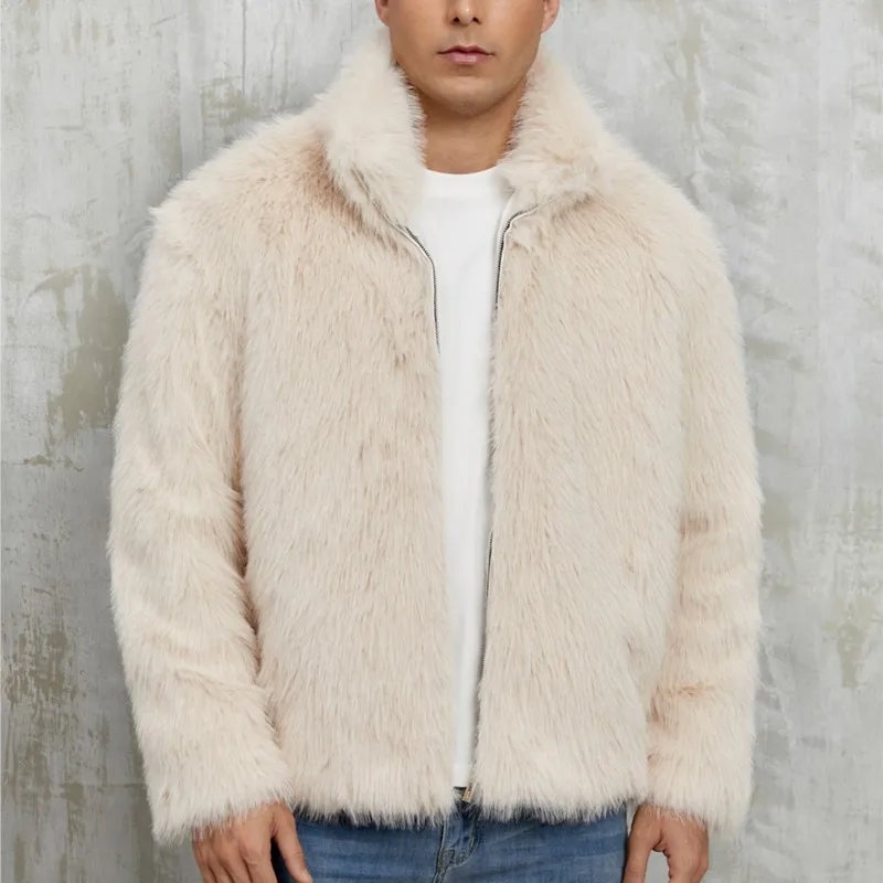 2025 Winter verdicken Plüsch warme Jacken Mäntel Retro Herren Pelz flauschige lange Mäntel Jacke Oberbekleidung Kunstpelz kurze lose Jacke Tops