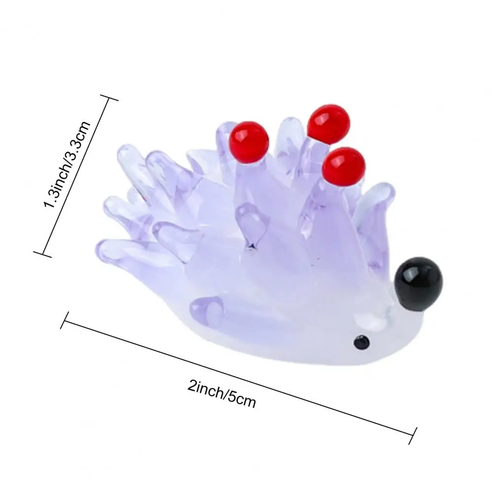 Glass Hedgehog Ornament Handmade Figurine with Berries for Home Office Decor Collectible Mini Statue for Desktop