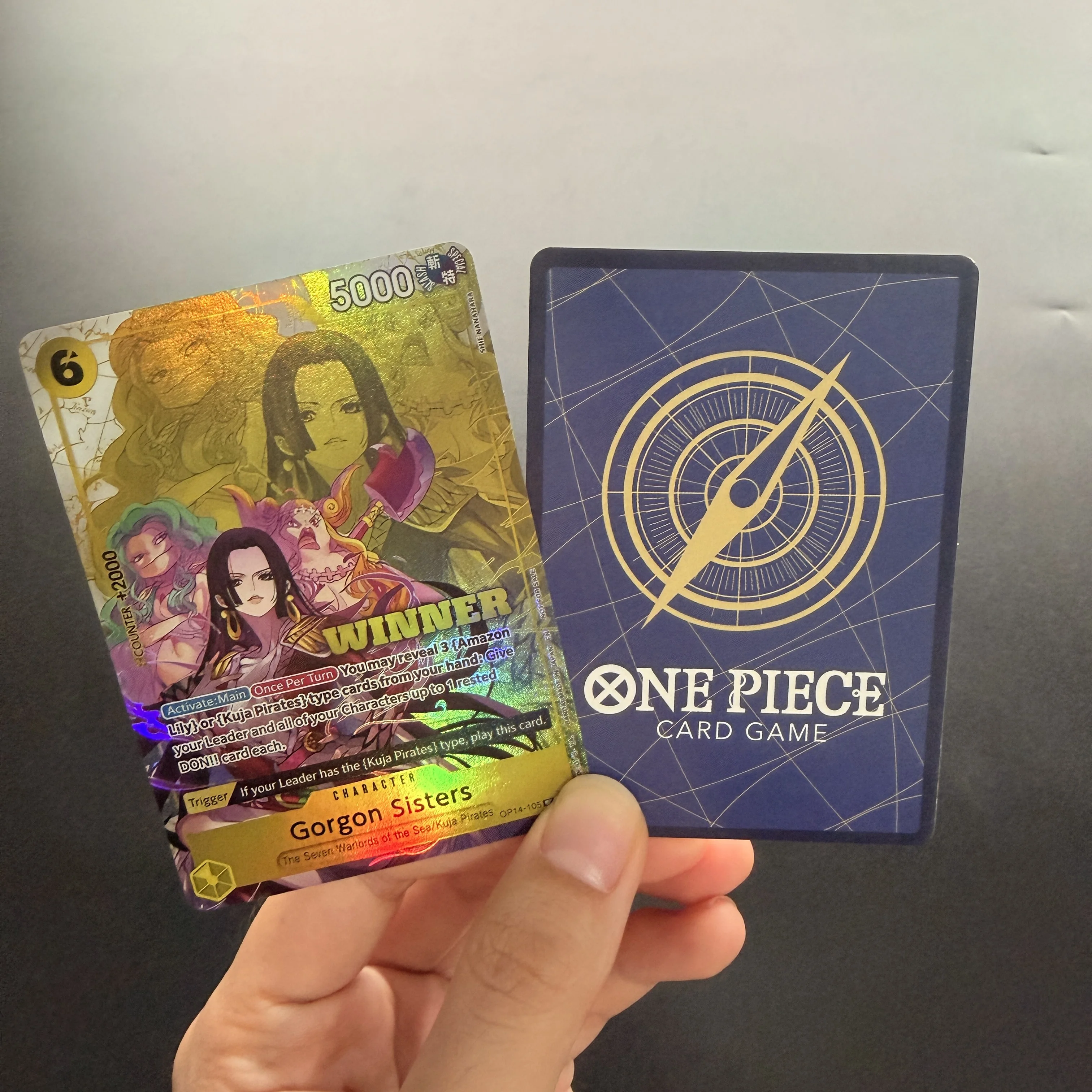4 style Diy One Piece TCG Gorgon Sisters OP14-105 Winner Store Tournament Kikunojo Miss Valentine Mikita Collection Flash Card