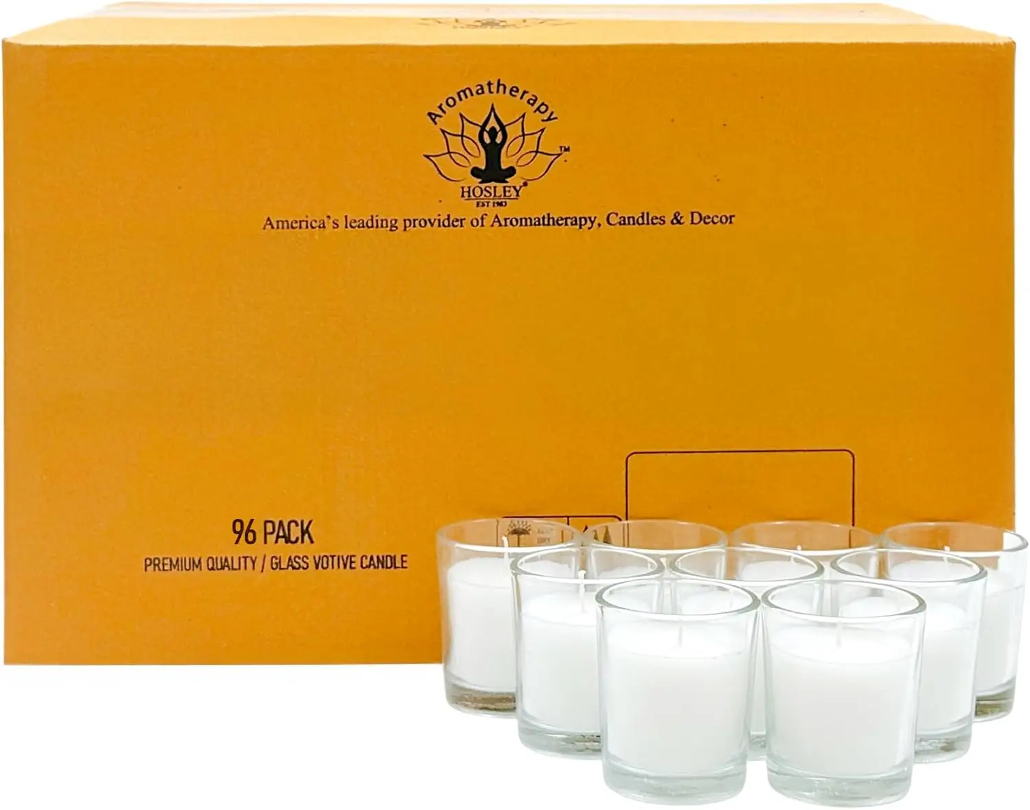 

96 Pack Warm White Unscented Glass Votive Candles, 12-Hour Burn Time, Ideal for Decor and Events
