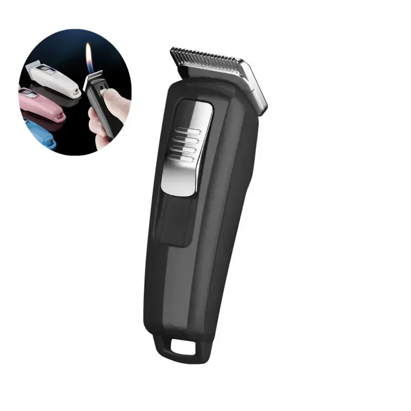 

New Portable Hair Clipper Shape Butane Gas Lighter Open Flame Mini Cigarette Lighter Gadgets for Men Smoking Accessories(No Gas)