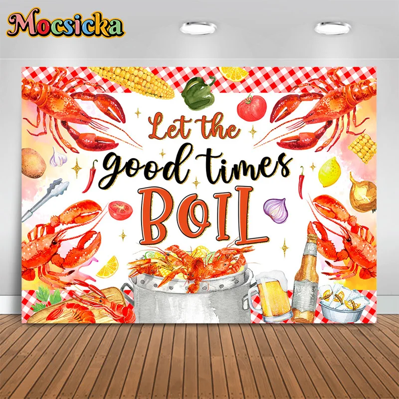 Mochisca Brings the Good Times To A Boil Photography Backgrounds Food Party Crayfish Backdrops Table Decor Photo Banner Props