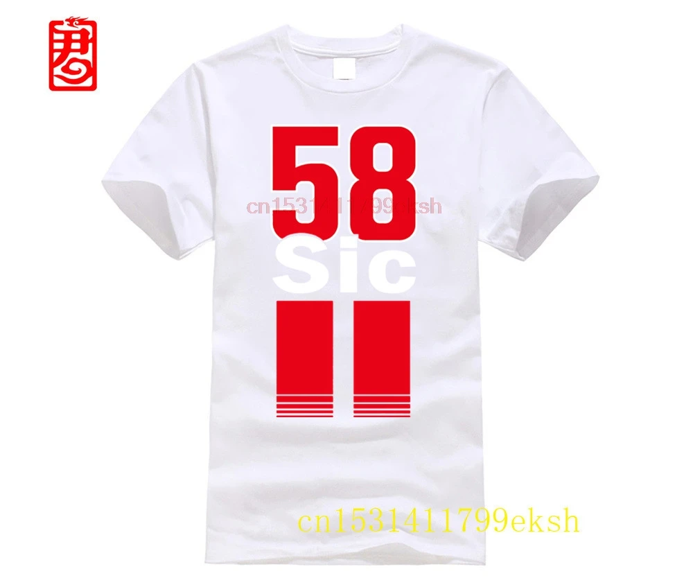 Marco Simoncelli 58 T-shirt Classic Supersic Super Sic T Shirt Homme Short Sleeve Tee Shirt Man Large Size Merch