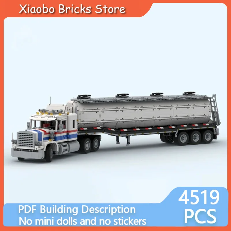 

City Car Model MOC Building Bricks 5580 Highway Trailer Tank Modular Technology Gifts Holiday Assemble Children Toys Suit