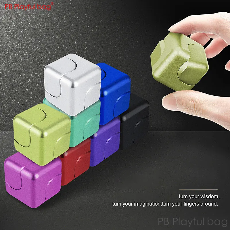 Magic Cube Spinner EDC Aluminum alloy Spinning Gyro Adult Children Leisure Hand Gyro Relief Stress Toy Gifts TS11