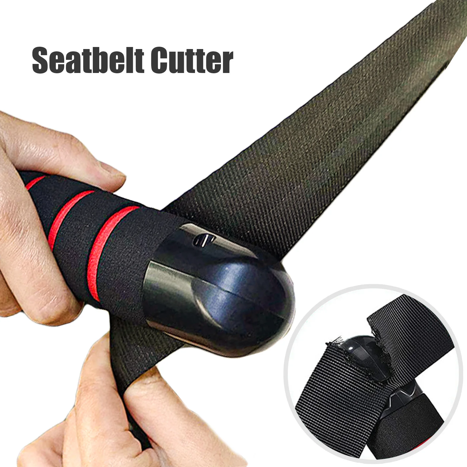 3 in 1 Car Self-Help Escape Hammer Seat Belt Cutter Fire Emergency Window Breaker Knocking Glass Cane Handle Aid Stand Grab Bar