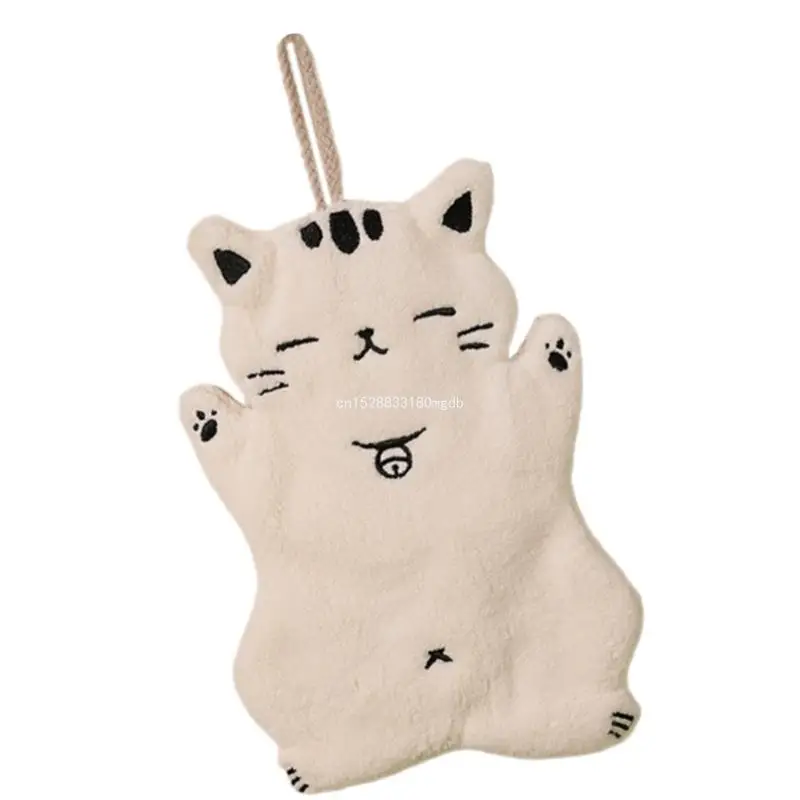 Cats Shaped Hand Towel Quick Drying Plushes Fabric Small Towel for Home Decoration Dropship