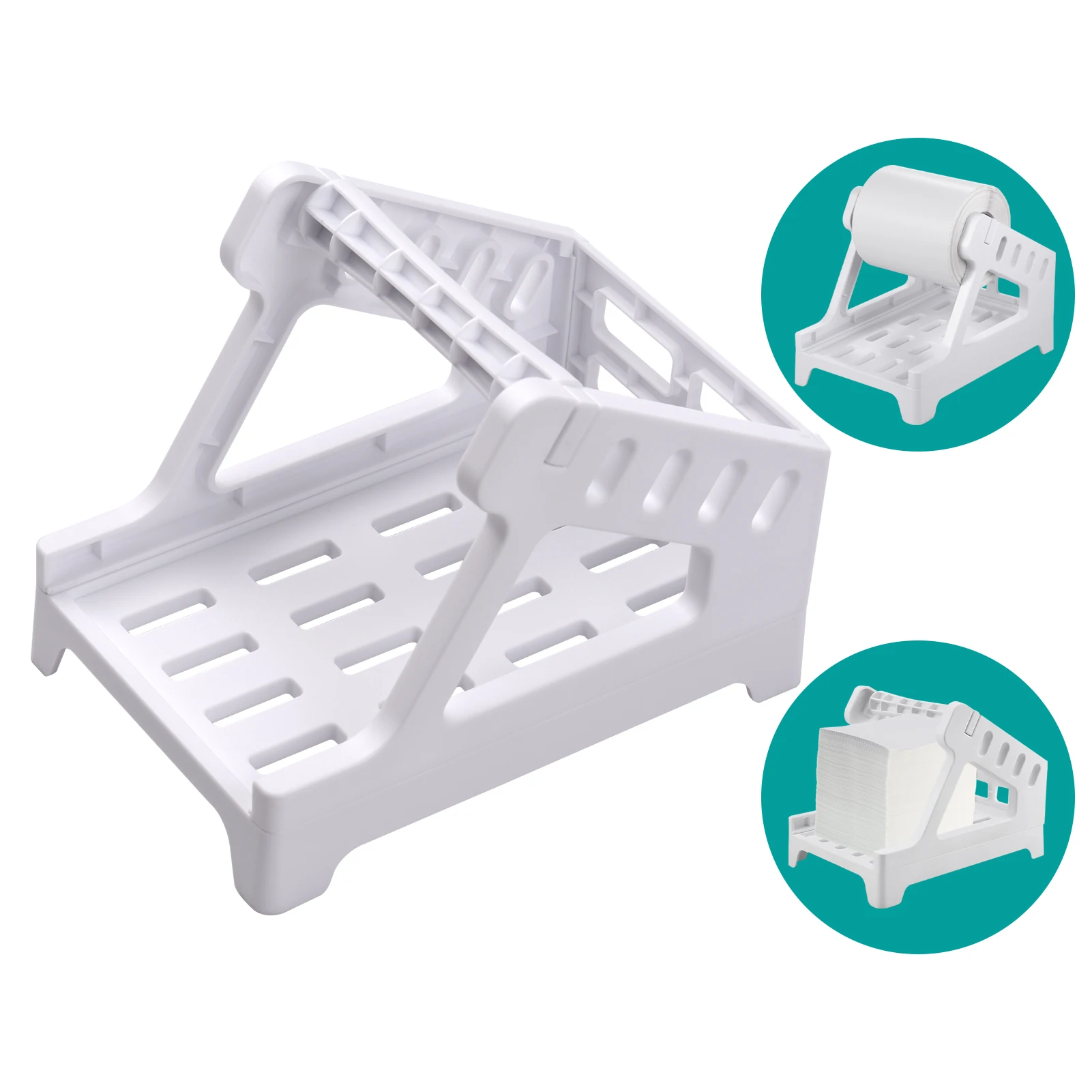 Label Holder for 4x6 Shipping Labels Printer Rolls and Fanfold Labels 2 in 1 Work for Desktop Themal Label Sticker Dispenser