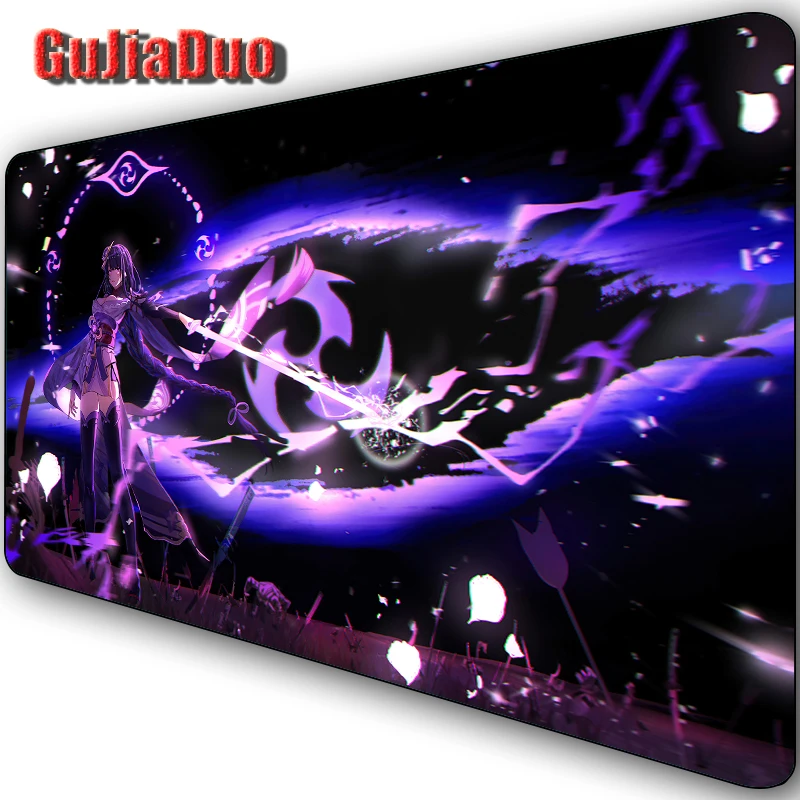 

Genshin Impact Raiden Shogun Comic Mouse Pad 40x90 Gamer Laptop Desk Mat Gaming Accessories Kawaii PC Anime Mousepad Table pad