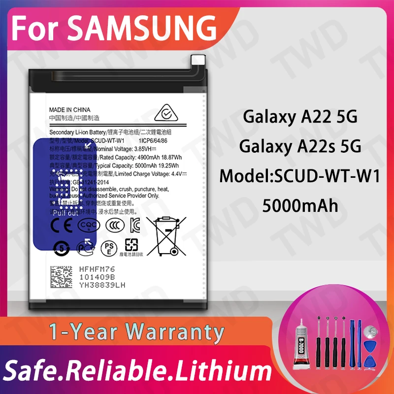 

SCUD-WT-W1 Large capacity 5000mAh Battery For Galaxy A22 5G/A22s 5G Batteries New High Quanlity+Free Tools