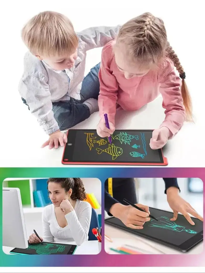 Mehrere Größen erhältlich: Zeichen- und Übungstafel – Handschrift-Tablet mit One-Touch-Löscherfunktion – 12'', 10'', 8'' – Wählen Sie Ihre Farbe – Detail 10