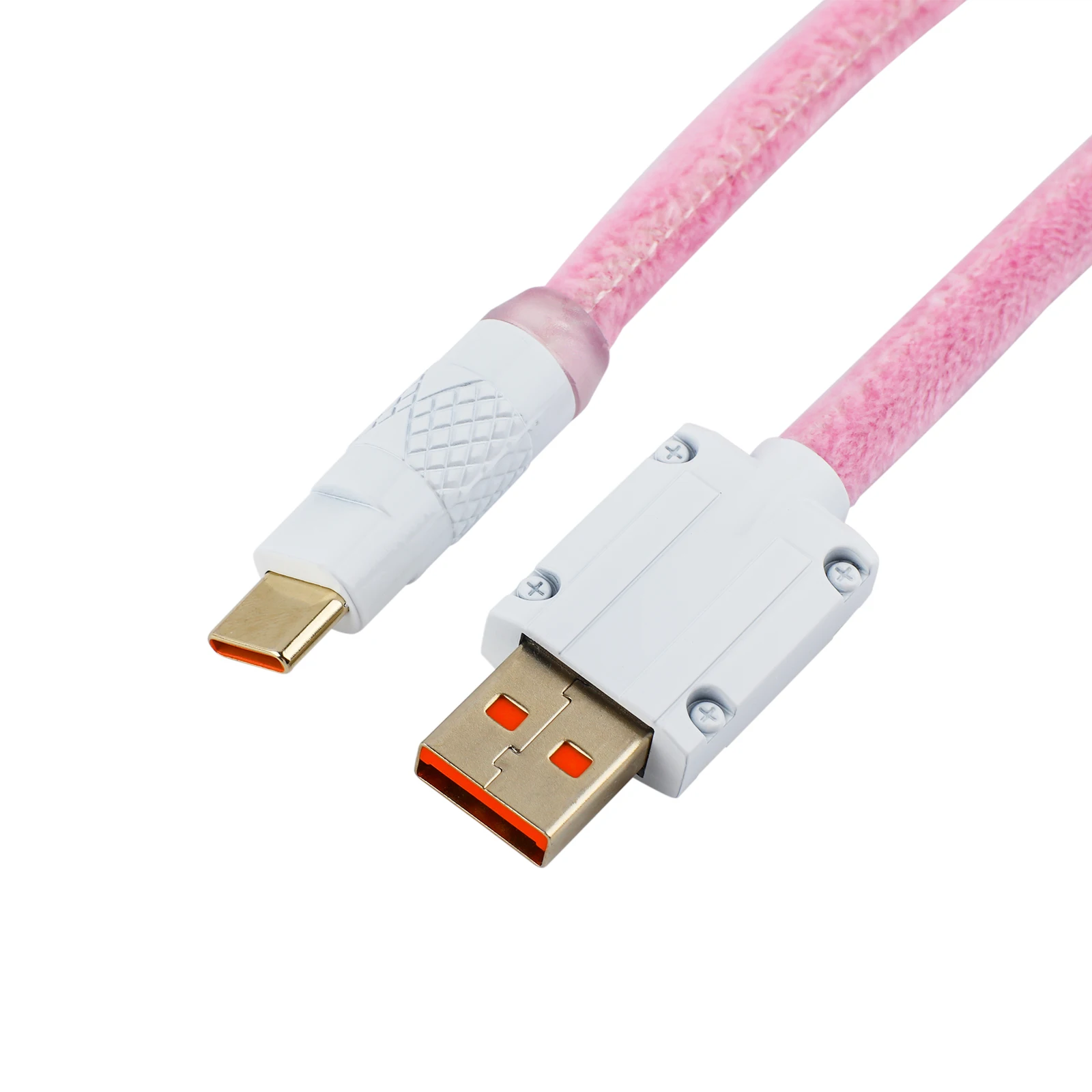 Epomaker FurMix Cable Custom Coiled USB-C to USB-A Cable, 1.5m Double Sleeved Cable for Mechanical Keyboard