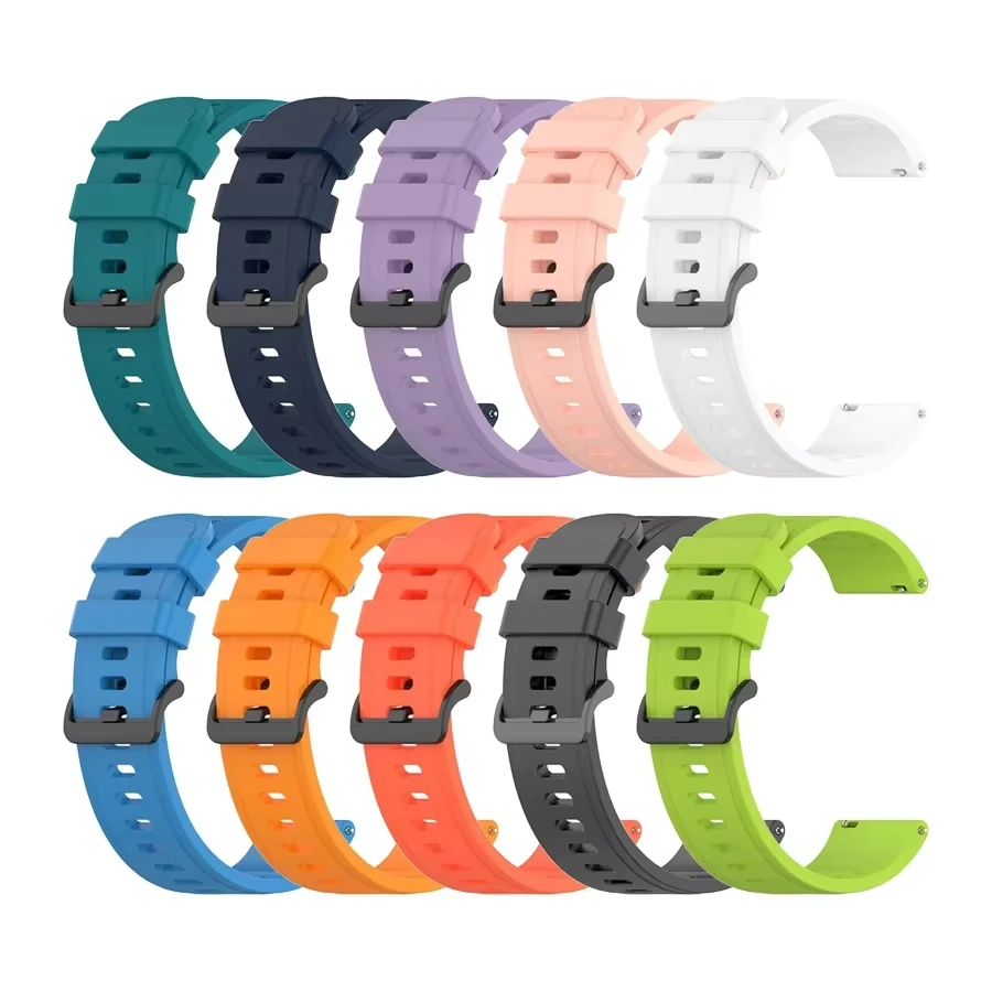 20mm Silicone Strap For Huami Amazfit GTS 4/2 Mini GTS 3 2e/Bip U Pro Watch band For Samsung Galaxy watch 7-5 pro 6/4 Classic